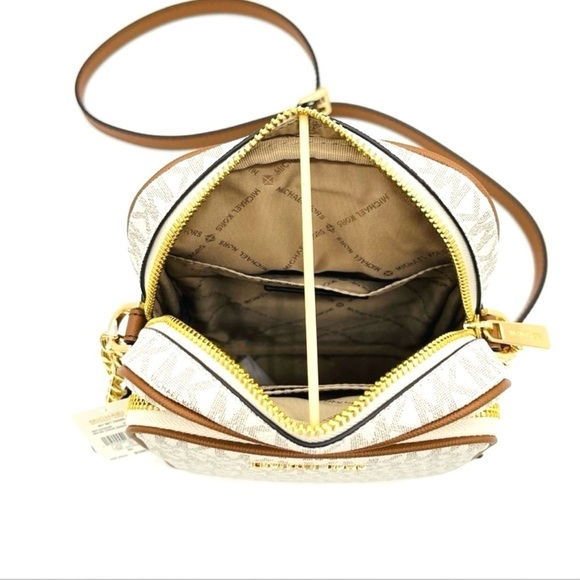 Michael Kors Medium NS Chain XBody Bag Vanilla/Brown - Picture 8 of 12